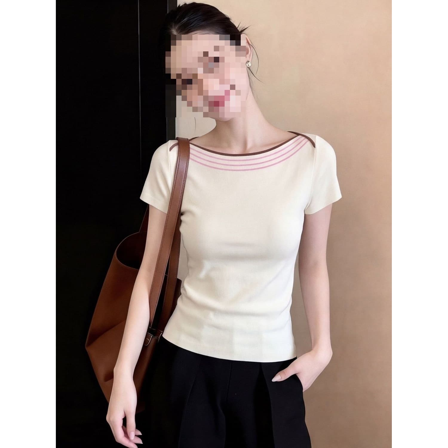 Apricot Short-Sleeve T-Shirt for Women Summer 2026 Ultra-Trendy Age-Defying Design Unique Beautiful Slim-Fit Top