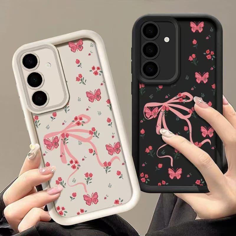 Floral Butterfly Case for Samsung A15/A55 Tiered Full Coverage S24 Ultra/S23 FE Phone Case S22 Drop-Resistant 56