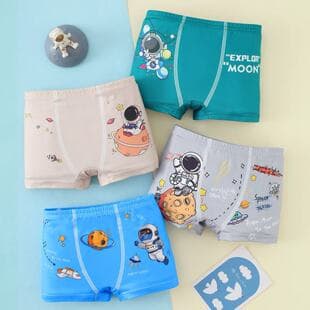 Boys' Underpants Elastic Breathable Flat Pants Cartoon Print Boys' Underpants Small Medium Big Kids Four-Corner Briefs Wholesale