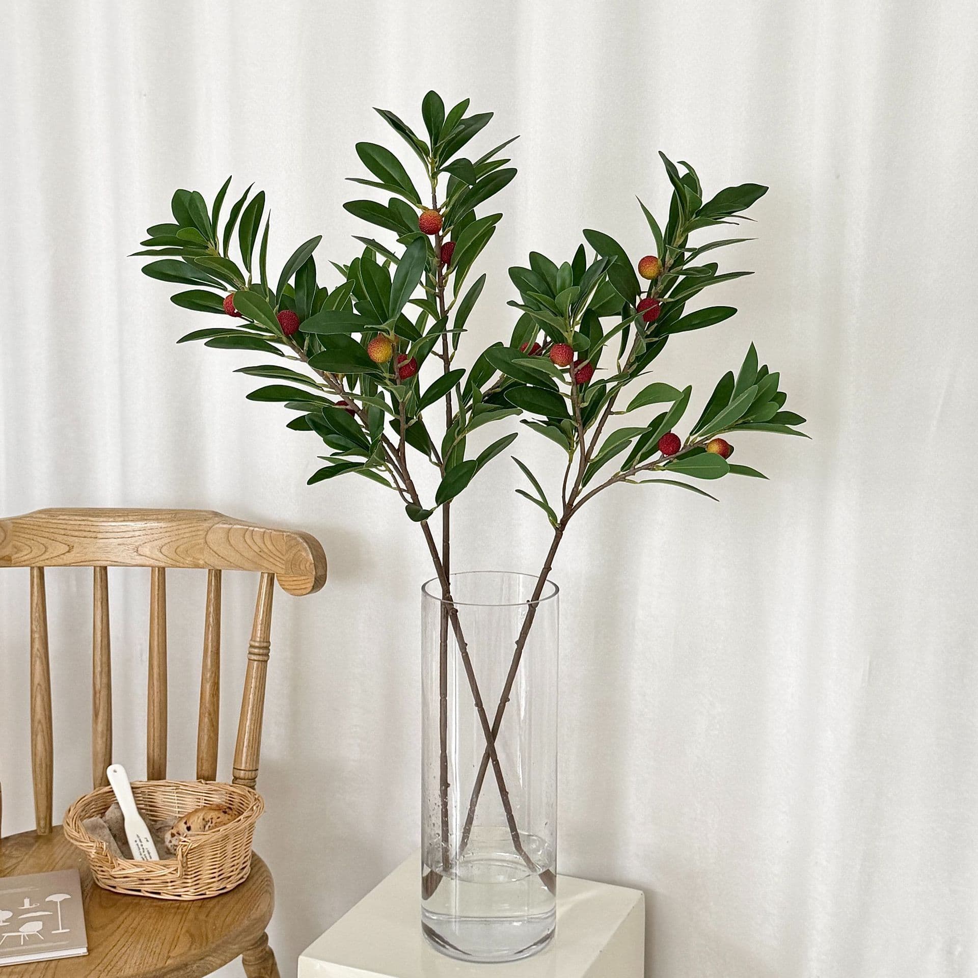 Simulated bayberry fruit, artificial flower, berry flower, living room, hotel model room, entrance flower arrangement, green plant ornaments, cross-border