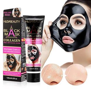 HUDA BEAUTY Peel Off Facial Mask, Black Peel-Off Mask for Blackhead Removal