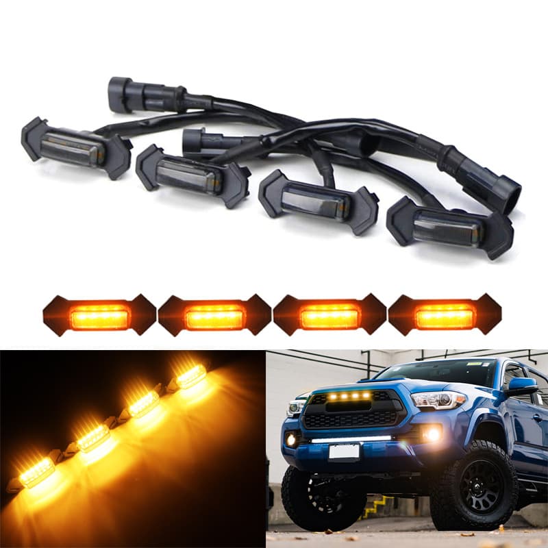 Dedicated Small Yellow Light Grille Modification for Toyota Tacoma 2016-2019 Front Grille
