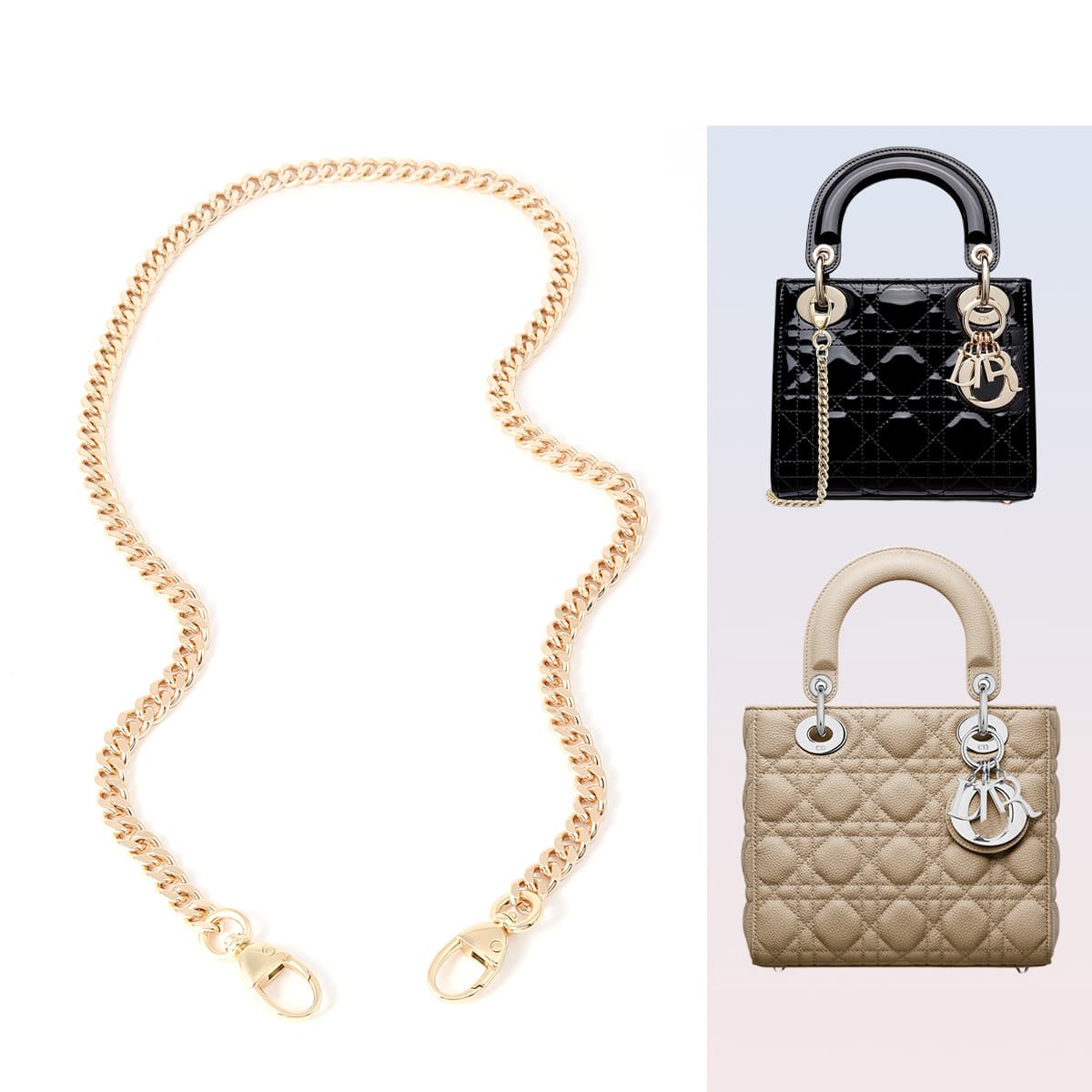 Mini Crossbody Chain Strap Lady Dior Bag Accessory Metal Link Chain Shoulder Replacement Part Fashionable and Functional