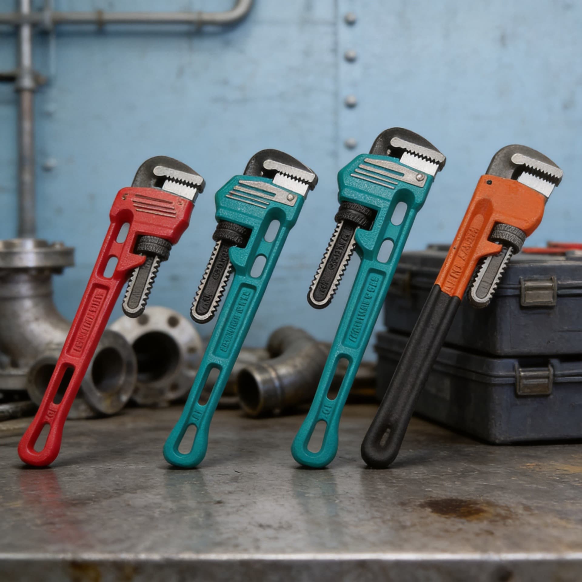Pipe wrench 55 steel European American style heavy duty pipe wrench dipped in plastic water pipe wrench foreign trade order 45# steel 8 inch pipe wrench