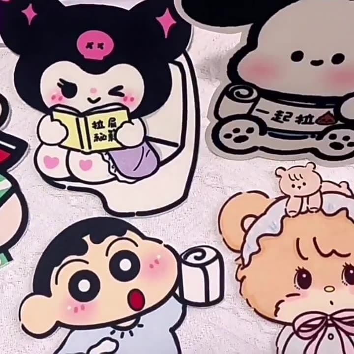 Cartoon Toilet Stickers, Deodorizing Stickers, Odor-Eliminating Stickers, Universal for Bathroom, Refrigerator, and Card Decor