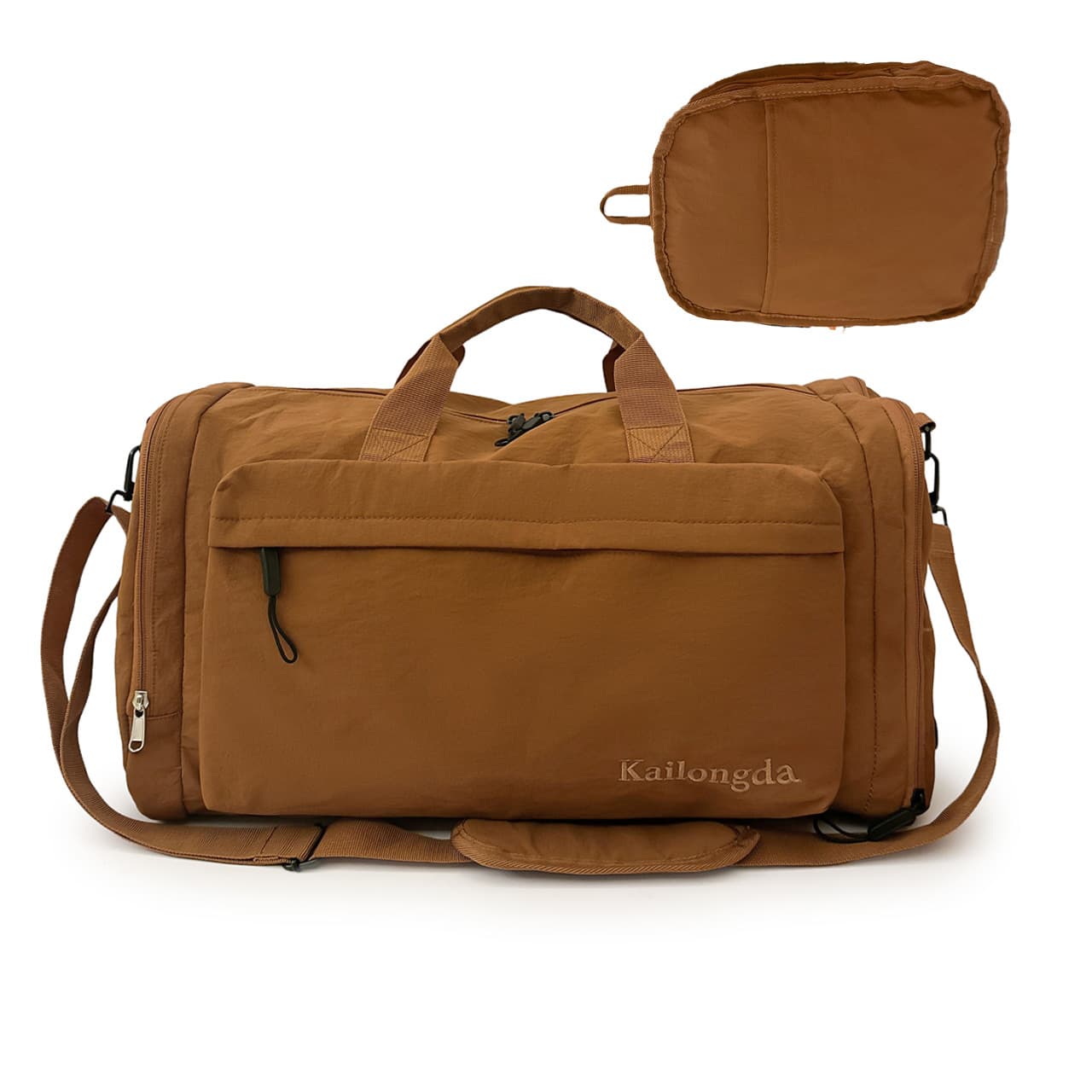 New foldable large-capacity fitness bag Oxford cloth shoulder bag travel bag fitness bag wet and dry separation sports backpack