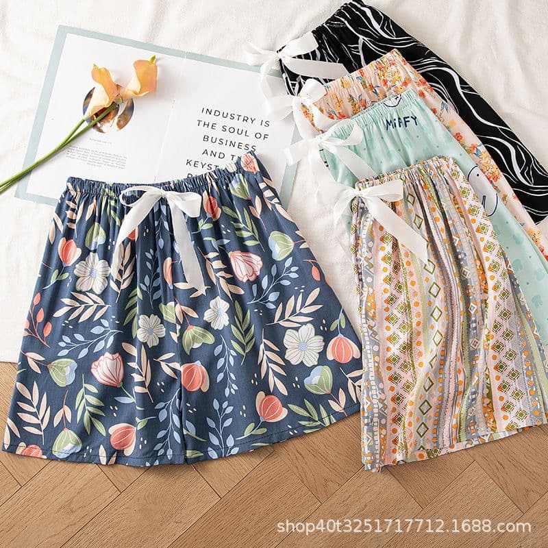 Women's Cotton Silk Sleep Shorts Summer Home Shorts Loose Plus Size Thin Air Conditioning Cotton Silk Wearable Outdoors