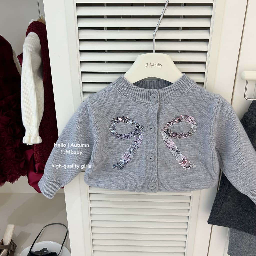 [Le'en Children's Clothing] Girls' Winter New Year Outfit Bow Sweater Cardigan Faux Two-Piece Woolen Pants Two-Piece Set New Year