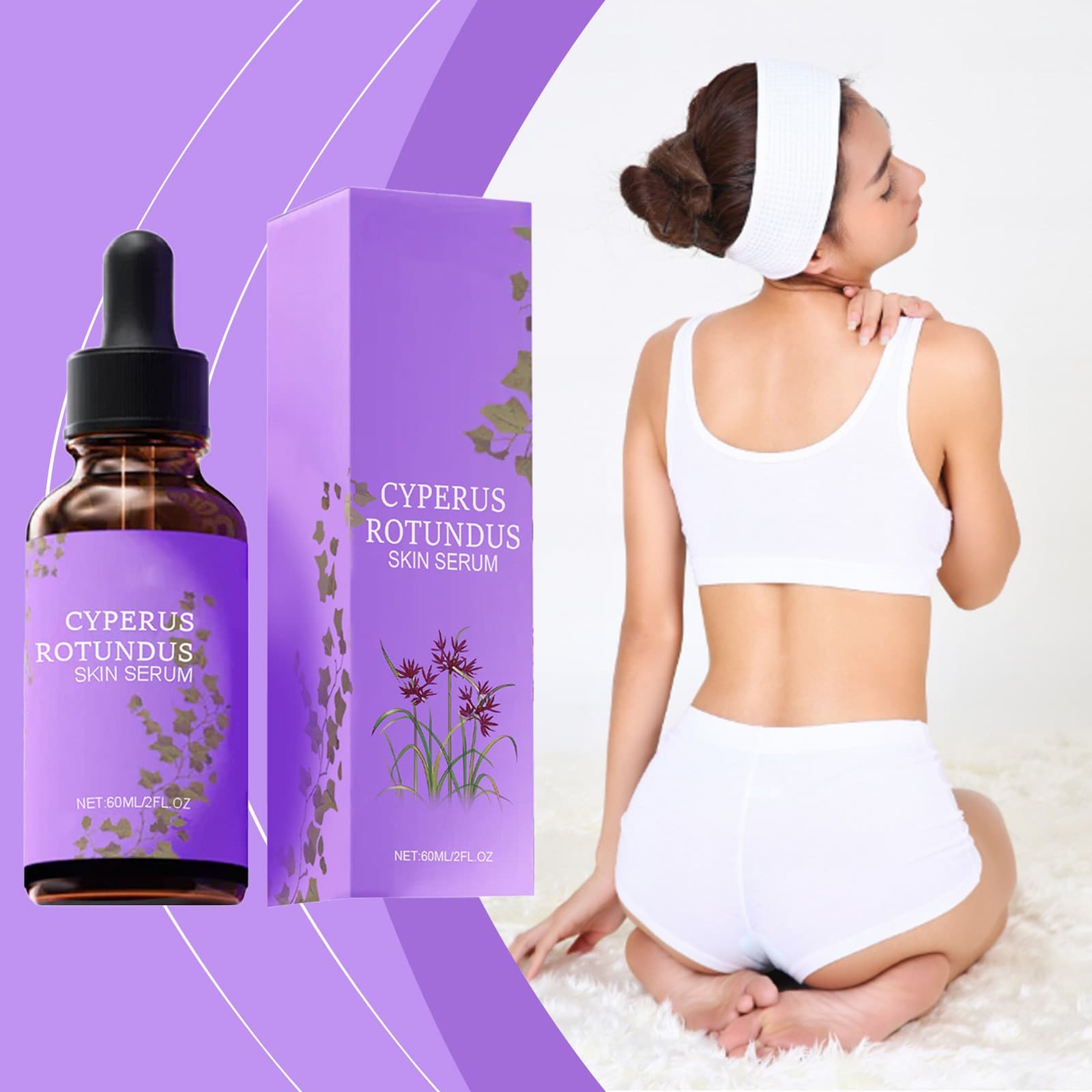 Cross-border Cyperus Skin and Hair Soothing Essence Moisturizing Hydrating Smooth Body Skin Essence 60ml