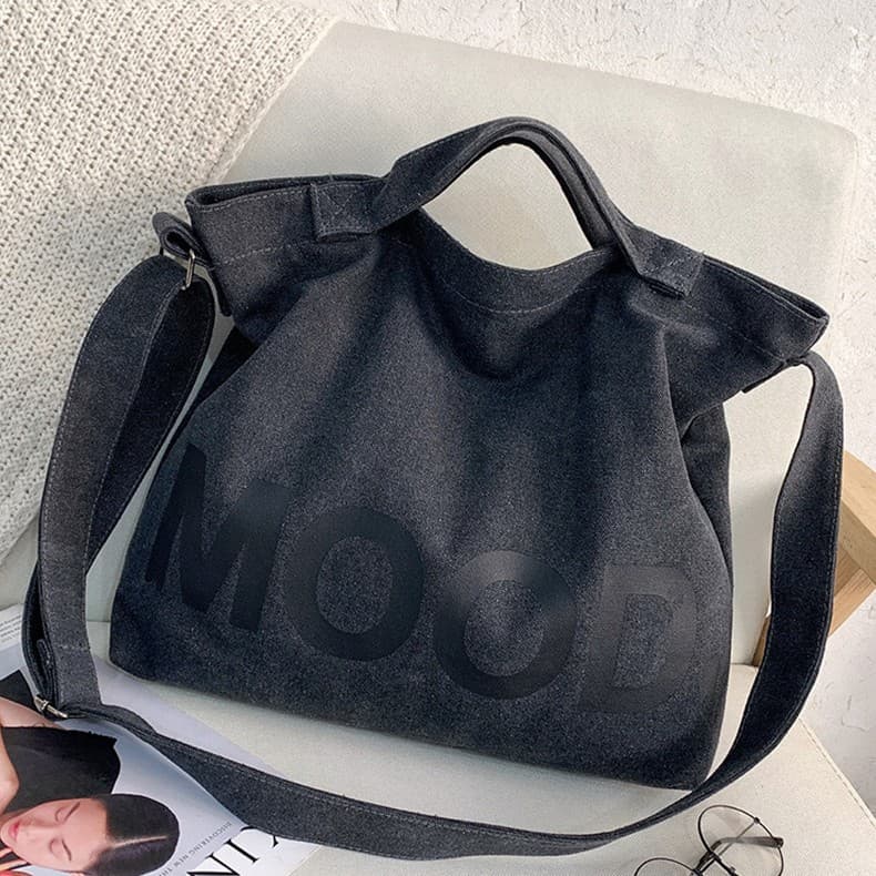 Women's Thickened Washed Canvas Bag 26 New Style Unisex Crossbody Bag Korean Style Large Capacity Versatile School Bag