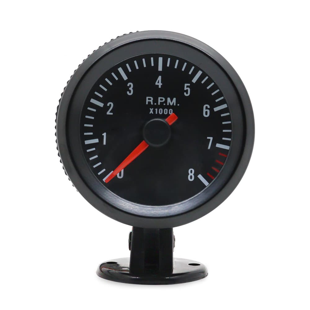 Cross-border bestseller: 2-inch 52mm black white LED tachometer 0-8000RPM suitable for 1-8 cylinders