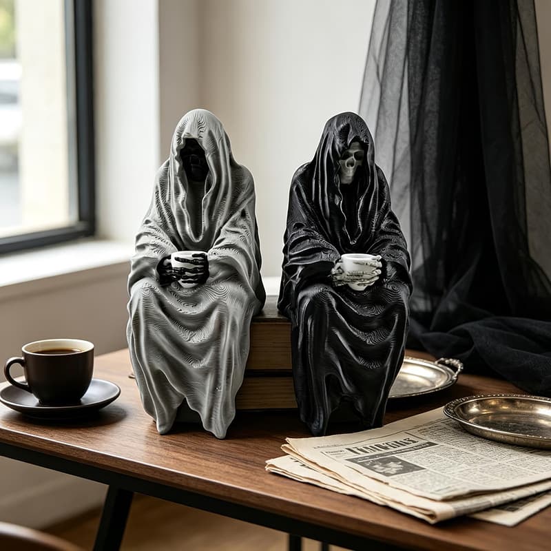 Cross-border New Black Cloaked Lord of the Mysteries Figurine Horror Death God Special Garden Decoration 3D Printed Craft Gift