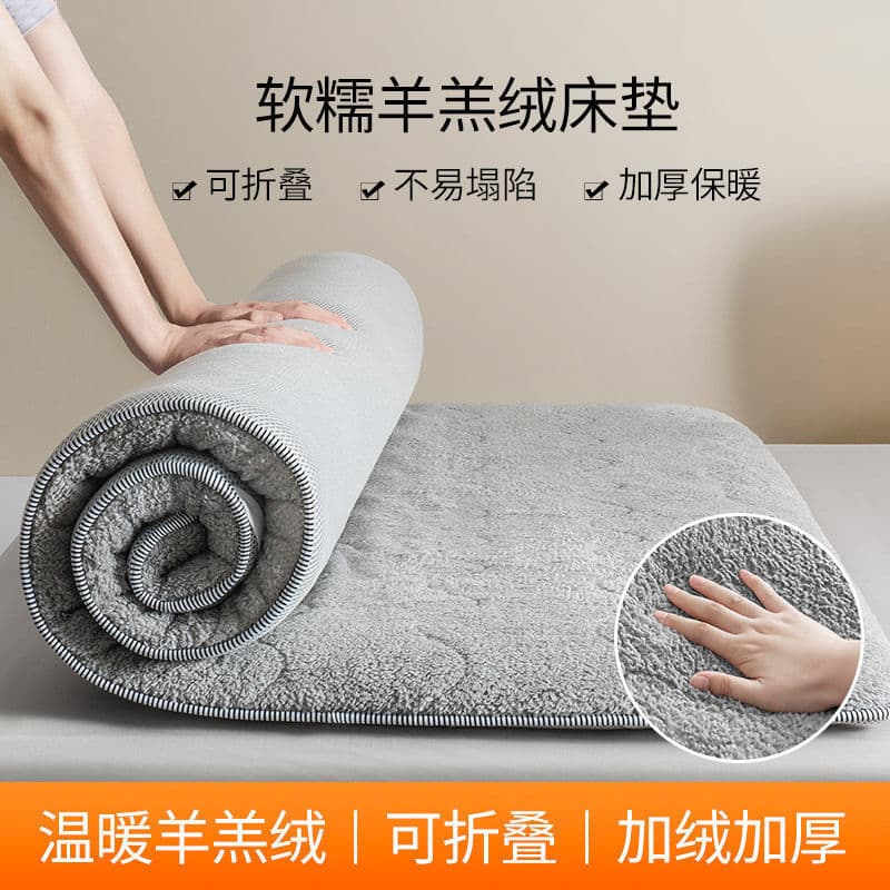 Thickened Lamb Fleece Mattress Soft Pad Home Bed Underpad Warm Winter Student Dormitory Single Rental-Specific Back Cushion