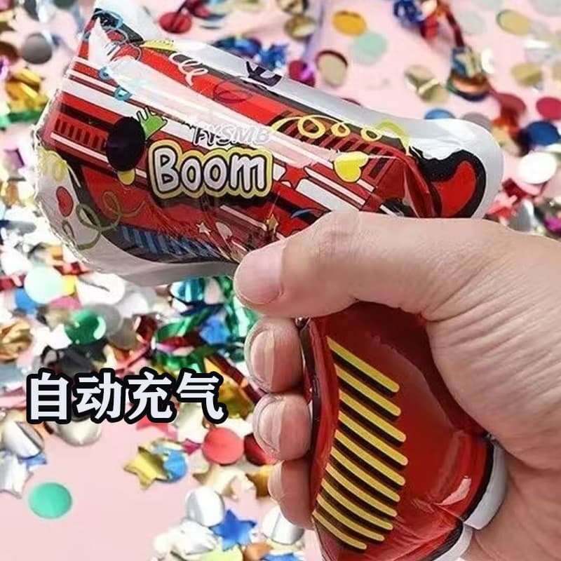 Handheld Party Confetti Launcher for Birthday, Celebration, New Year, Wedding, Auto-Inflating