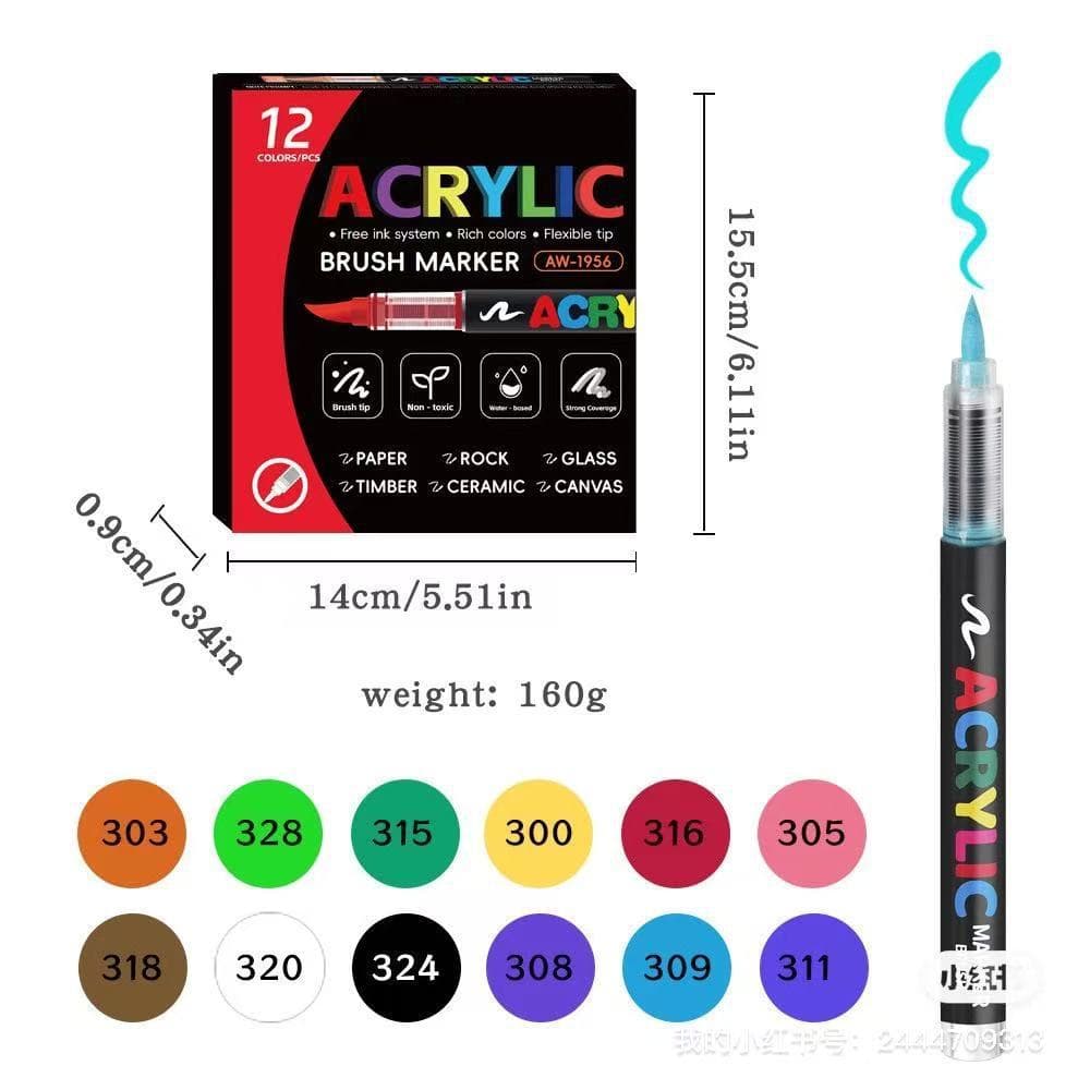 288-color acrylic marker straight liquid soft-head acrylic marker diy student painting special stackable color