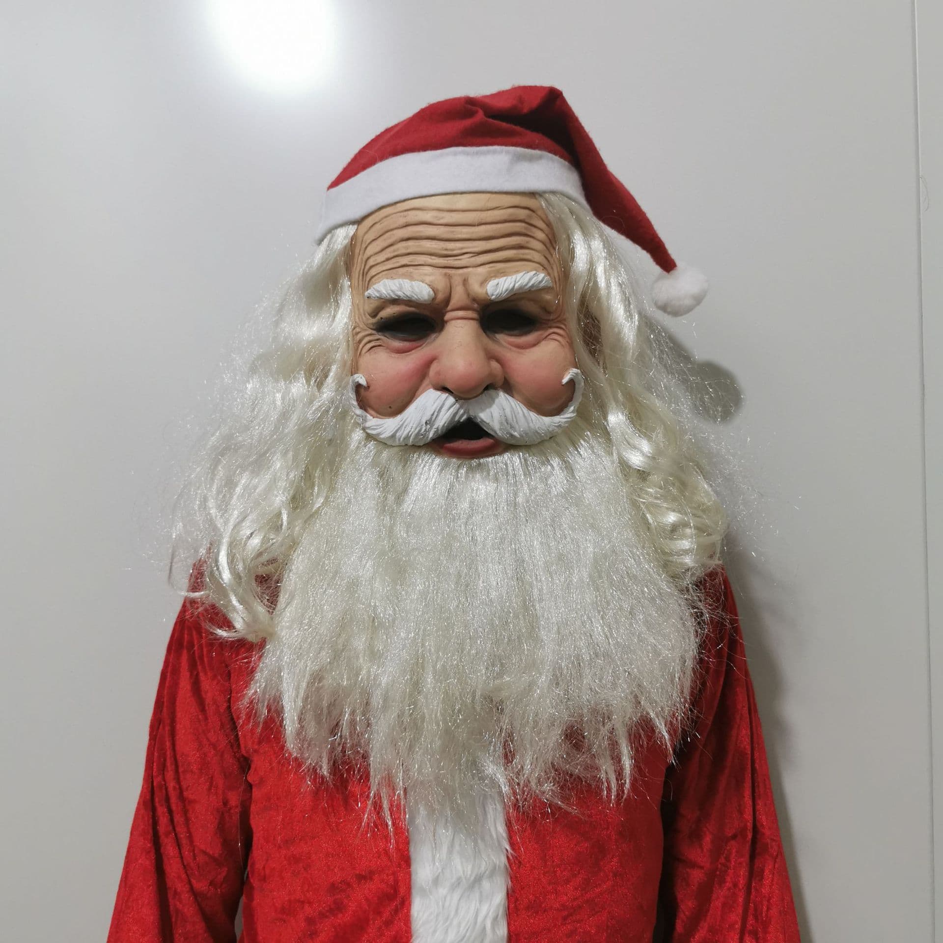Amazon Cross-border Independent Site Halloween Best Seller Old Man Latex Mask Head Cover with Grandpa Wig