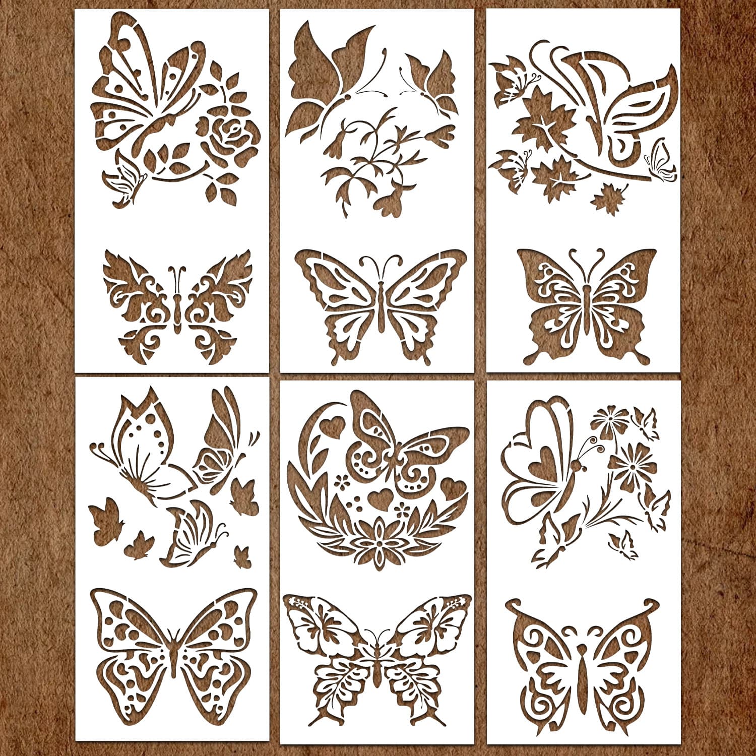Cross-border Amazon popular butterfly flying painting hollow template spray paint leakage free coloring diy design template