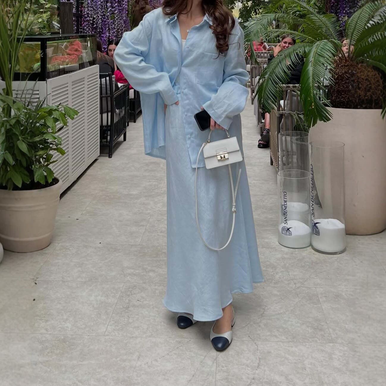 2026 New European and American Cross-border Women's Fashion Loose Long-sleeve Shirt and Skirt Set Casual Two-piece