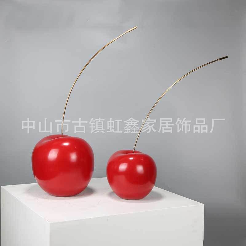 Simple Modern Light Luxury Creative Fruit Cherry Decoration for Showroom, Sales Office, Living Room TV Cabinet, Indoor Ornament