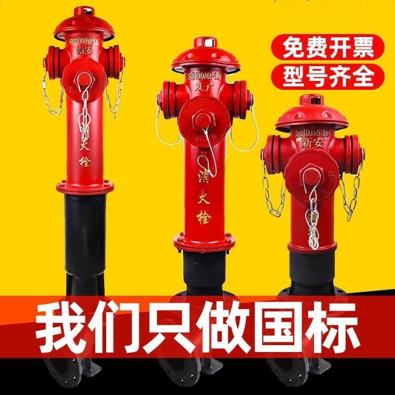 Complete set of national standard outdoor fire hydrants SS100/SS150/65- with fire pipe fittings and above-ground installation.