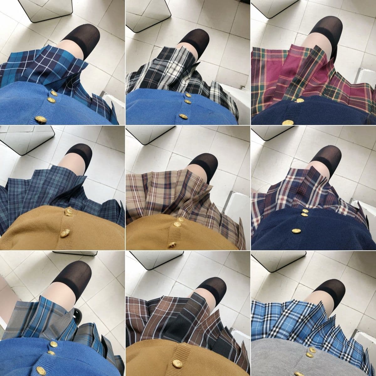 Japanese-style JK uniform authentic fabric pleated skirt, school uniform JK plaid skirt, Lan Hawthorn Tree, Little Chili