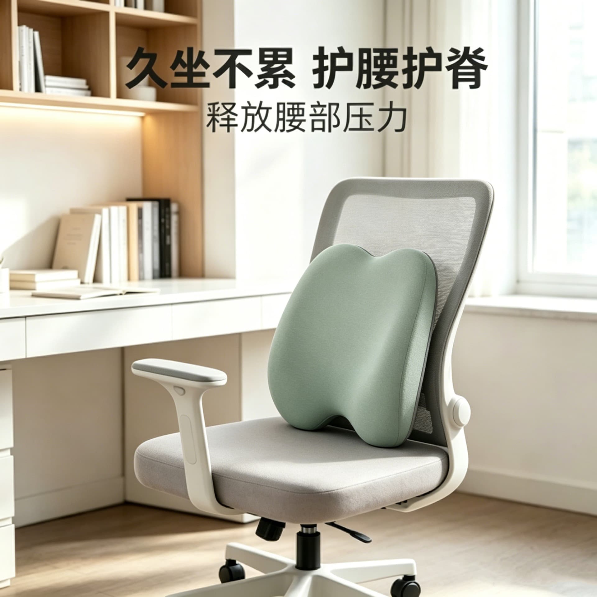 Cross-border Supply Memory Foam Lumbar Support Cushion for Office Nap, Backrest Seat Cushion, Waist Pillow