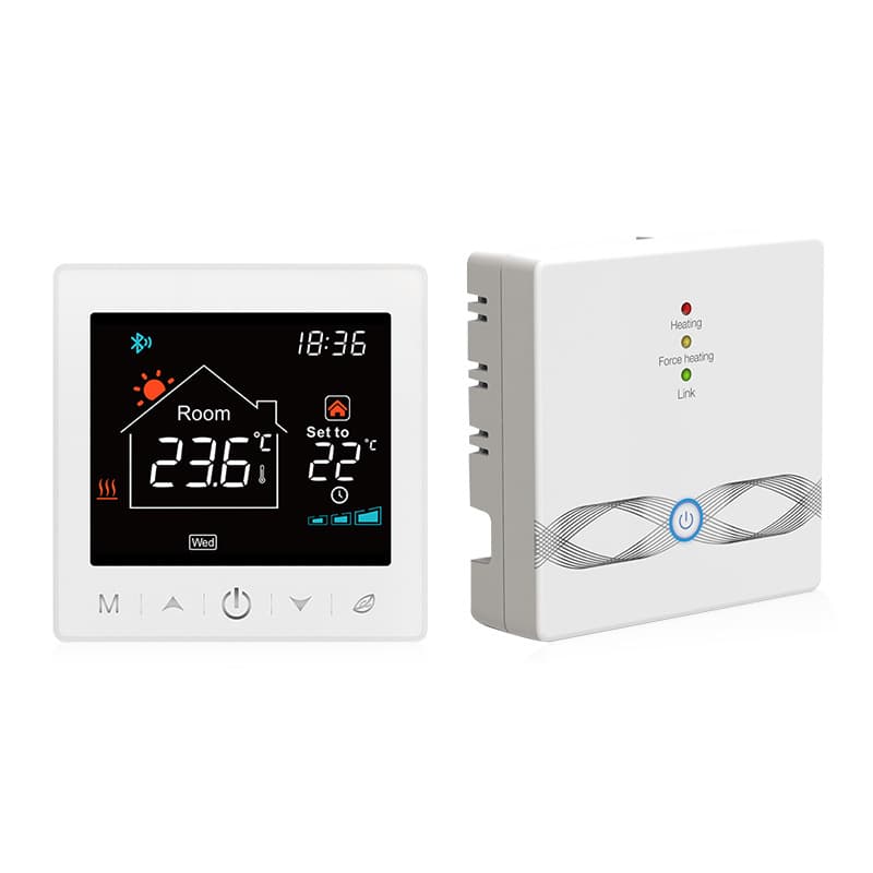 Smart Wireless RF433 Wall-Mounted Desktop Infrared Radiator Thermostat Battery-Powered Mobile App Control Floor Heating Temperature Controller