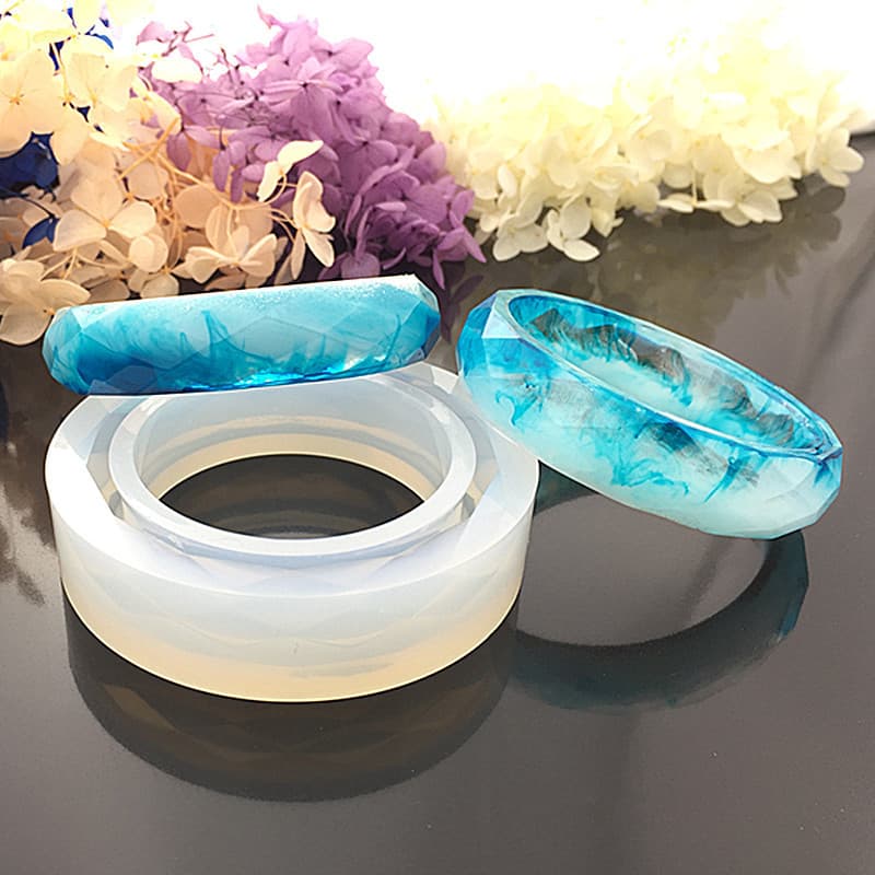 Glue rhombus bracelet mold DIY handmade dried flower resin rhombus facet bracelet model silicone mold