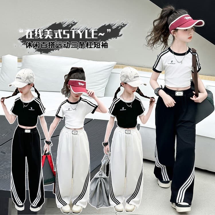 Girls jazz dance clothing jazz navel hip-hop suit children's catwalk trendy cool practice clothes women's group performance clothes summer