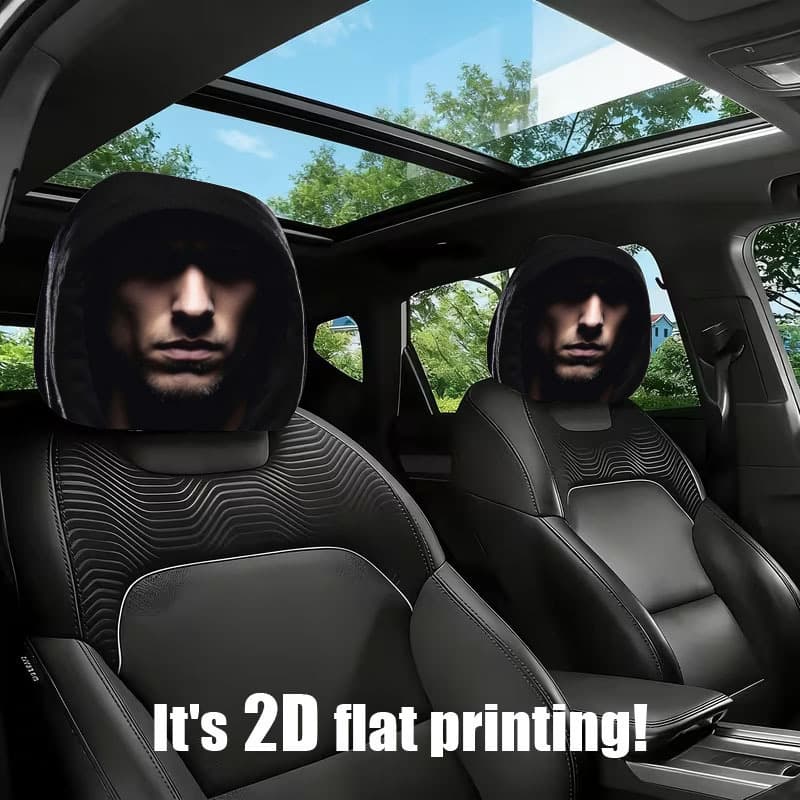Car headrest cover Halloween shadow hood skull mysterious portrait personalized print car universal pillowcase car cover