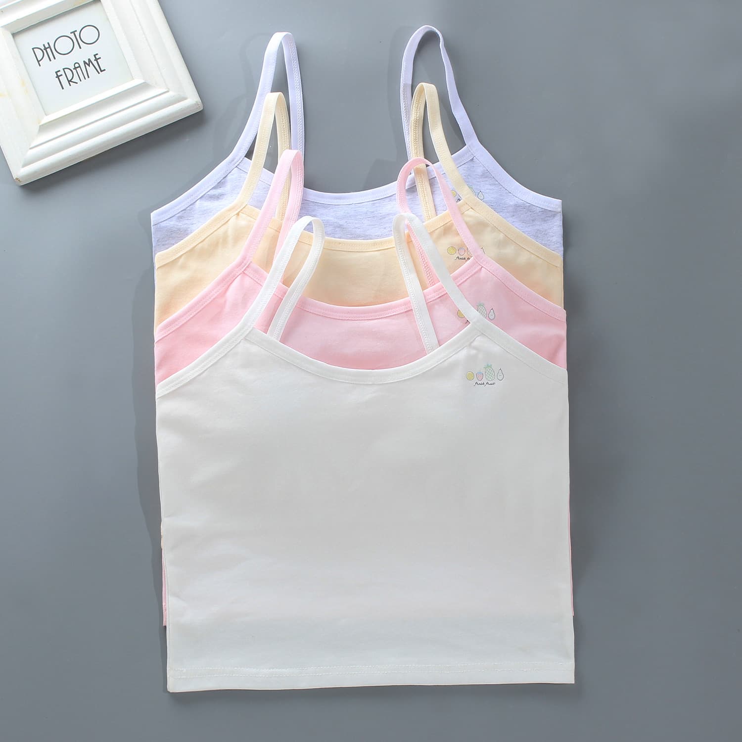 Girls' Training Bra Development Period Long Vest Cotton 10 Strap 14 Years Old Tube Top Children Students Middle and Older Kids