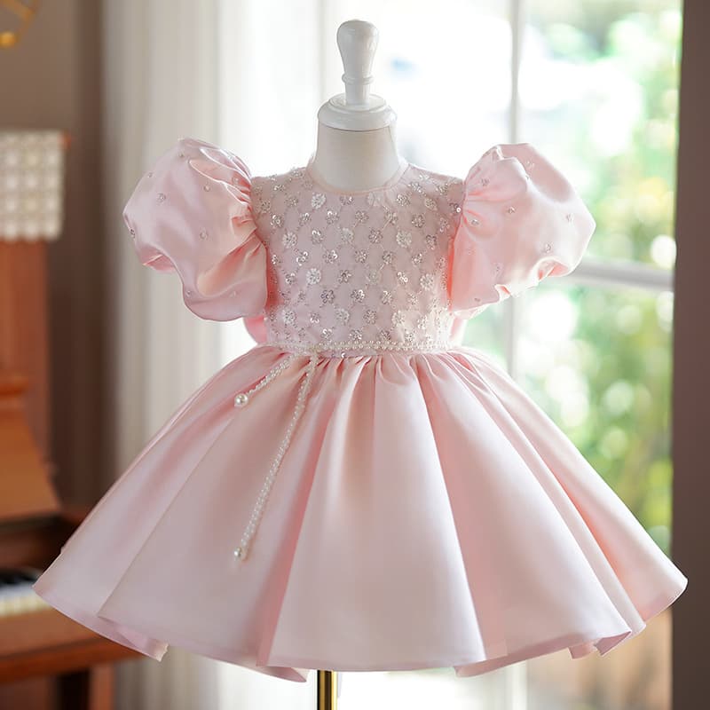 Girls Princess Dress High-End Gown for Hosts Piano Performance Birthday Party Toddler Baby
