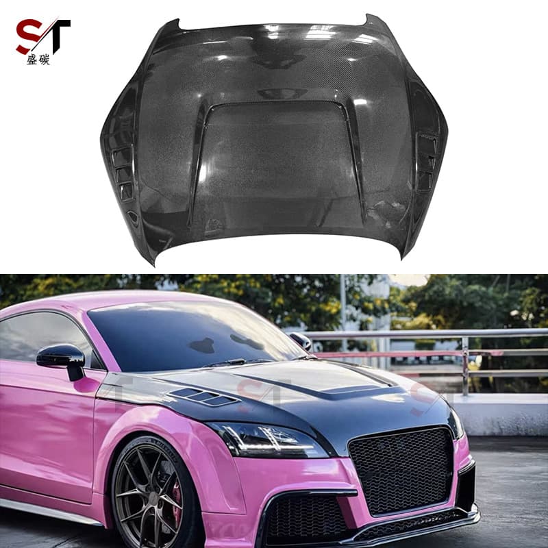 Suitable for 07-11 Audi TT TTS TTRS carbon fiber hood opening hood front cover head cover surround