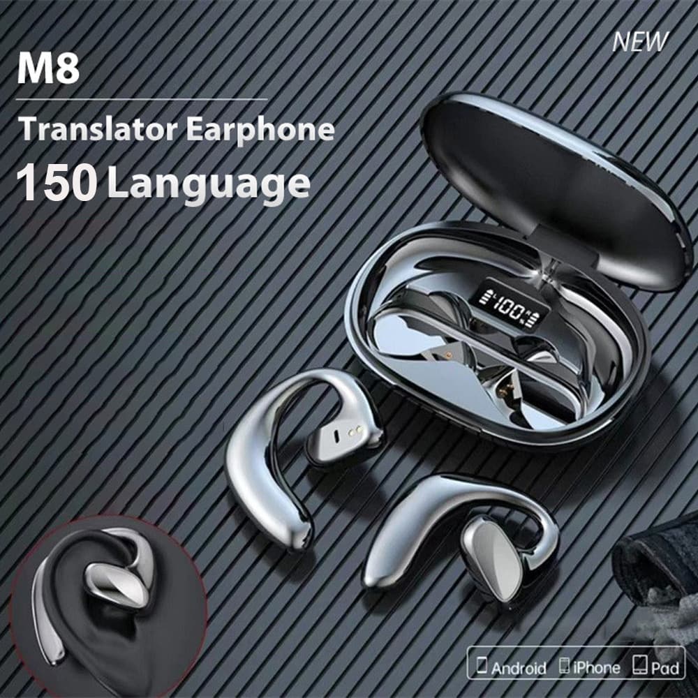 The new M8 smart translation earphones offer 150-language translation, offline call translation, and OWS wireless ear-hook functionality.