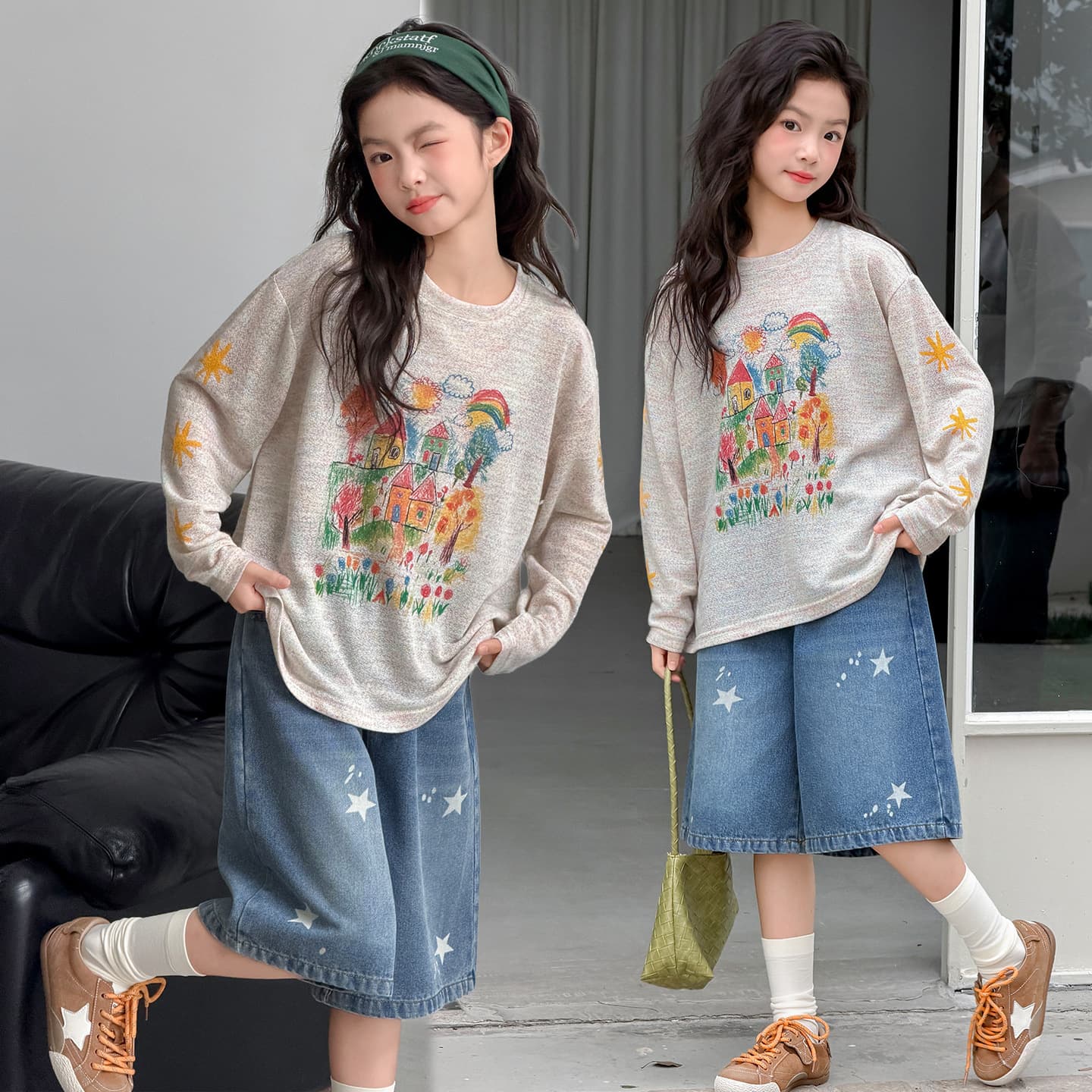 Cross-border girls summer sun protection clothing 2026 new children's thin long-sleeved skin clothing pullover medium and large children's T-shirt