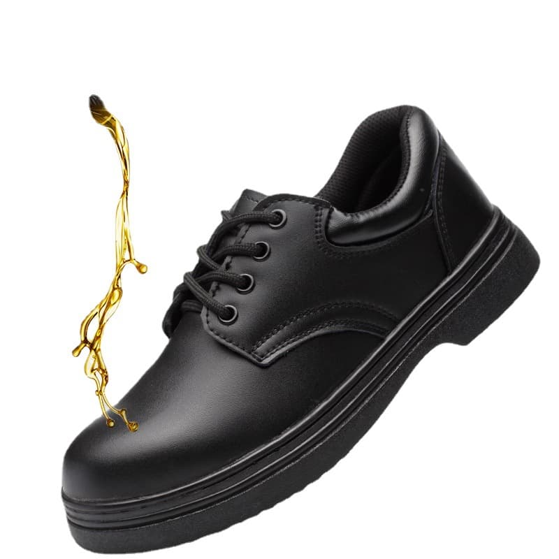 Cross-Border Chef Shoes Men's Slip-Resistant Waterproof Oil-Resistant Kitchen Pure Cowhide Wear-Resistant Breathable Cook Shoes Anti-Impact