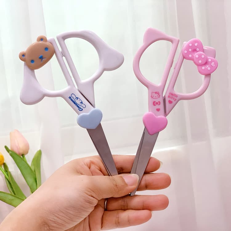 Cute Cartoon Sanrio Cinnamoroll Scissors for Home, Student Journal Sticker Cutting, Stainless Steel Craft Scissors