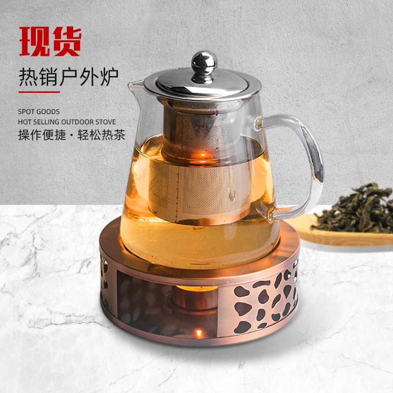 Stainless steel tea warmer, tea heater, flower tea heater, hotel supplies with candle holders and stoves