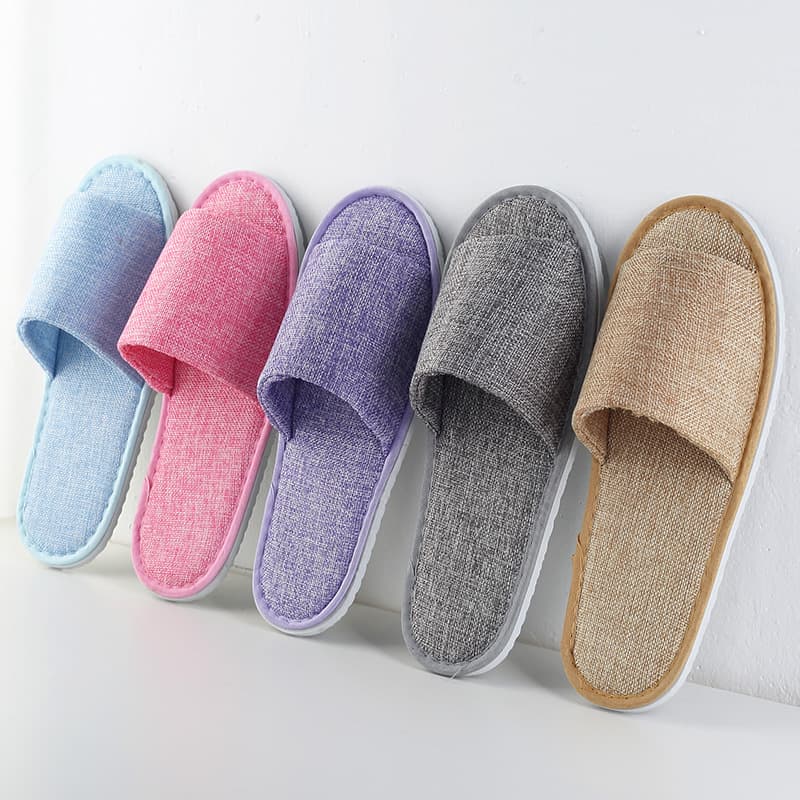 Hotels, B&Bs, beauty salons, disposable linen slippers, half-packed open-toe summer slippers for men and women