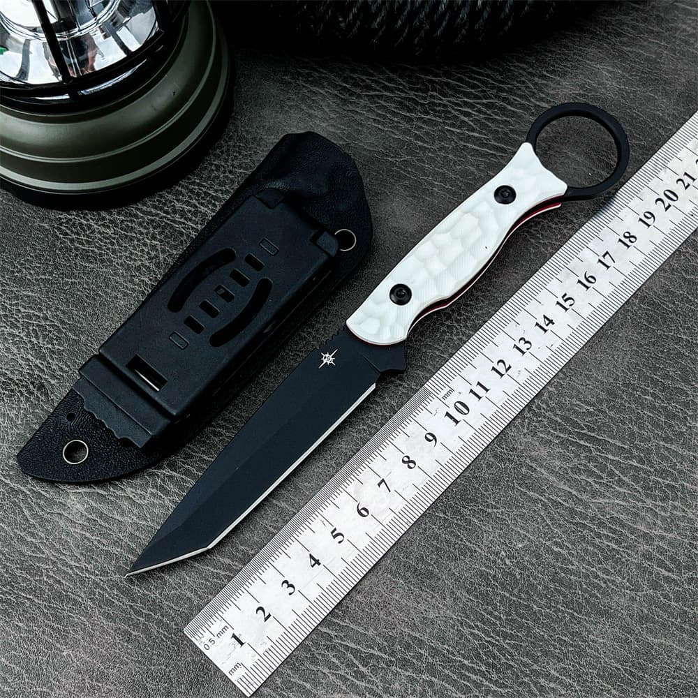 New TOOR Outdoor Fixed Blade Knife with G10 Handle, High Hardness, Sharp Self-Defense Knife, Portable Camping Survival Knife