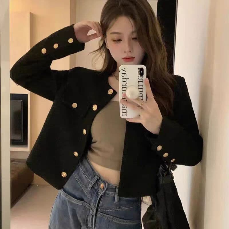 Chanel-style Jacket for Women Fall/Winter 2025 New Korean Version High-end Elegant Petite Short Sleeve Top