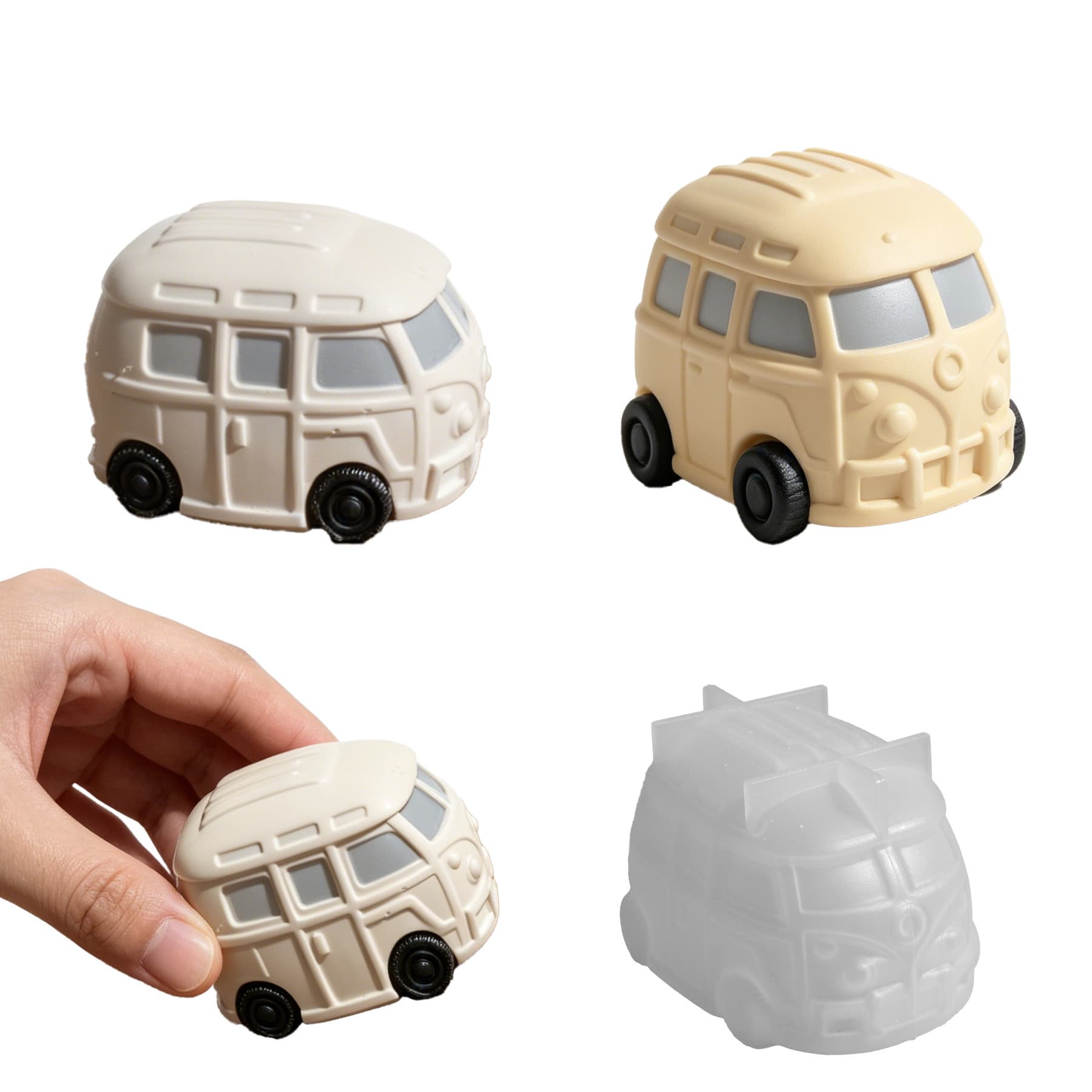 New Cross-Border School Bus Coach Aroma Candle Resin Silicone Mold, Epoxy DIY Cartoon Car Gypsum Figurine