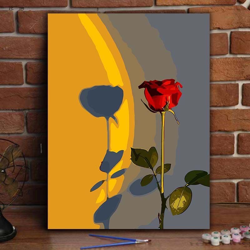 Digital Oil Painting Rose DIY Coloring Healing Romantic Acrylic Painting Room Living Room Decoration Wall Hanging