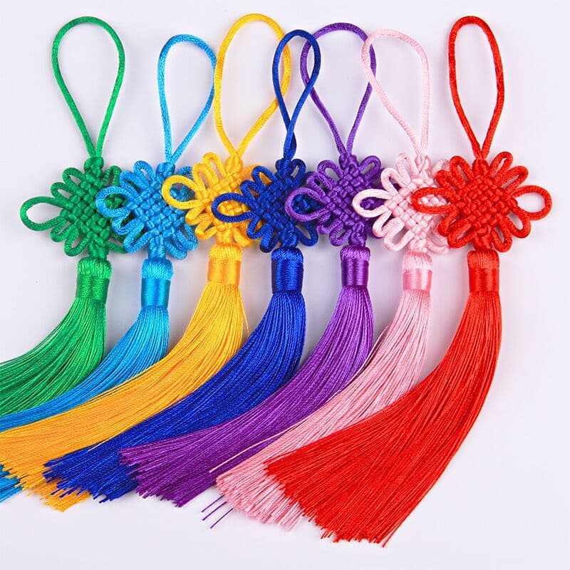 High-End Mini Small Chinese Knot Pendant No.5/6 Coil Chinese Knot Multi-color Vertical Premium Tassel Knot Factory Direct