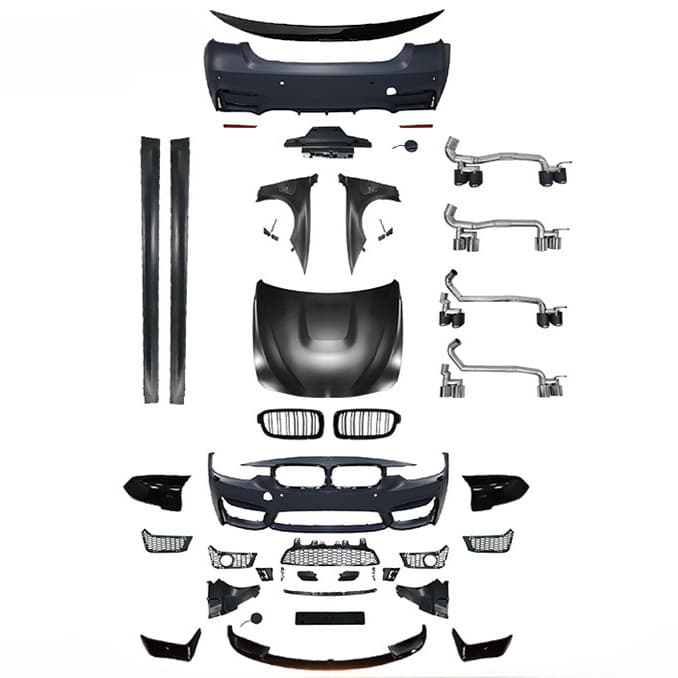 Suitable for BMW 3 Series modified M3 surrounds F30F35 modified M3 front and rear bumpers fenders hood four exhaust surrounds