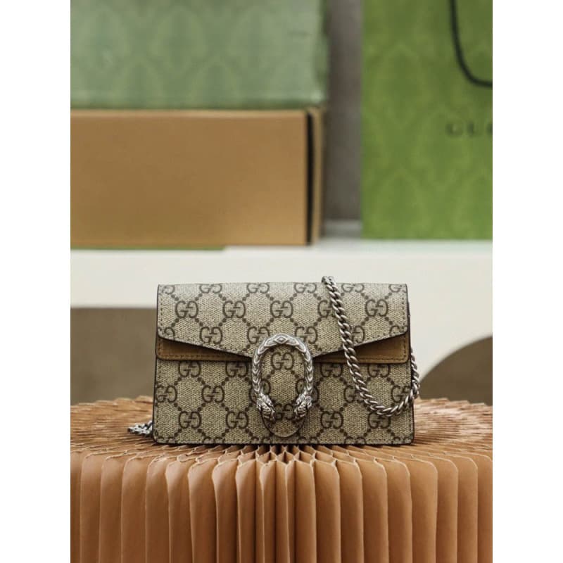 Luxury Brand Women's Bag Double GG Super Mini Dionysus Bag Fashion Trendy Crossbody Chain Small Square Bag