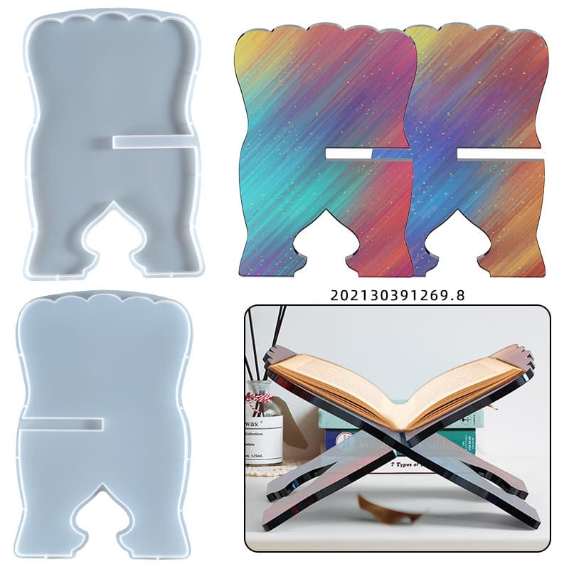 Yumeiren DIY Crystal Epoxy Resin Mold Reading Book Stand Music Sheet Stand Silicone Mold Wholesale