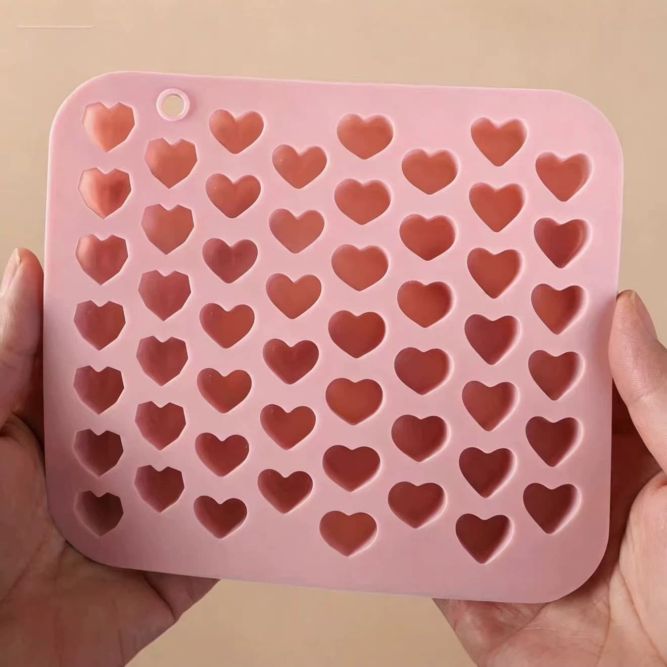 In Stock 52-Cavity Assorted Small Heart Non-Stick Silicone Mold, DIY Cake Mold, Chocolate Mold, Baking Tool
