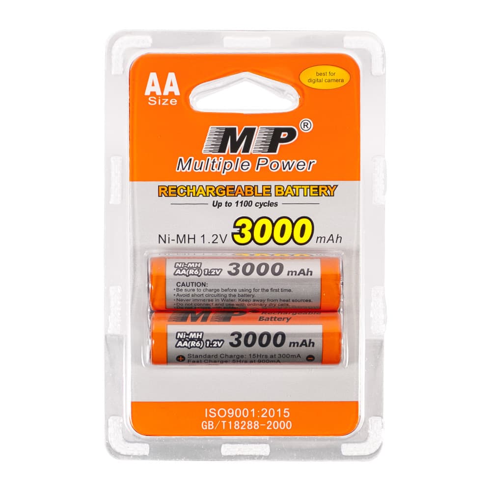 Cross-border MP AA 3000mAh rechargeable battery 1.2V Ni-MH blister pack for remote controls, microphones