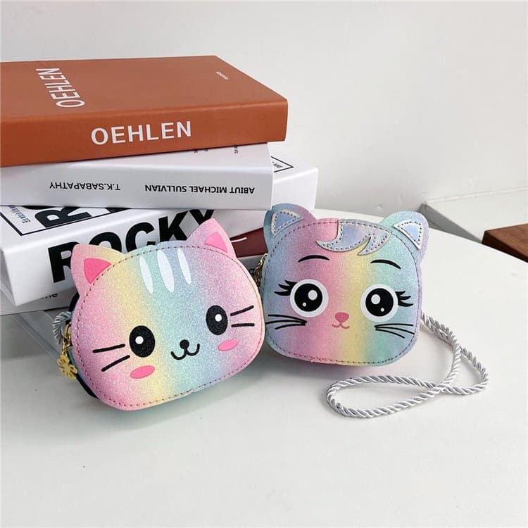 Cartoon Cute Kitten Bag New Colorful Crossbody Small Bag Korean Style Fashionable Cute Boys Girls Single Shoulder Coin Purse
